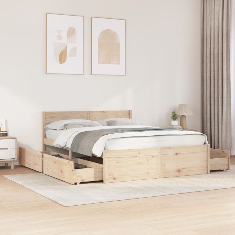 vidaXL Massivholzbett ohne Matratze 140x200 cm Kiefernholz vidaXL Massivholzbett ohne Matratze 140x200 cm Kiefernholz