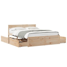 vidaXL Massivholzbett ohne Matratze 140x200 cm Kiefernholz