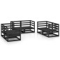 6-tlg. Garten-Lounge-Set Schwarz Massivholz Kiefer 6-tlg. Garten-Lounge-Set Schwarz Massivholz Kiefer