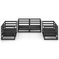 6-tlg. Garten-Lounge-Set Schwarz Massivholz Kiefer 6-tlg. Garten-Lounge-Set Schwarz Massivholz Kiefer