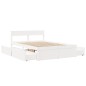 vidaXL Massivholzbett ohne Matratze Weiß 140x190 cm Kiefernholz vidaXL Massivholzbett ohne Matratze Weiß 140x190 cm Kiefernholz