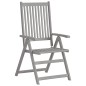 Verstellbare Gartenstühle mit Auflagen 8 Stk. Grau Akazienholz Verstellbare Gartenstühle mit Auflagen 8 Stk. Grau Akazienholz