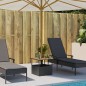 vidaXL Gartentisch mit Schirmloch Schwarz 55x55x46,5 cm Poly Rattan vidaXL Gartentisch mit Schirmloch Schwarz 55x55x46,5 cm Poly Rattan