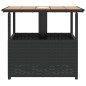 vidaXL Gartentisch mit Schirmloch Schwarz 55x55x46,5 cm Poly Rattan vidaXL Gartentisch mit Schirmloch Schwarz 55x55x46,5 cm Poly Rattan