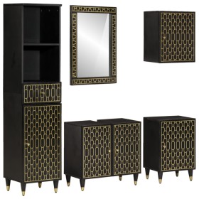 vidaXL 5-tlg. Badmöbel-Set Massivholz Mango