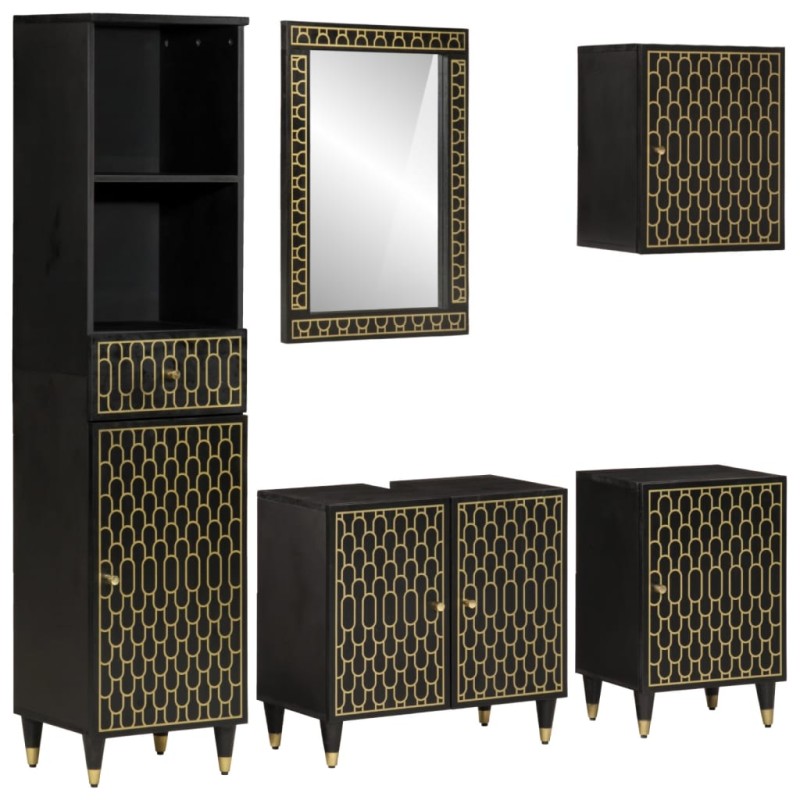 vidaXL 5-tlg. Badmöbel-Set Massivholz Mango vidaXL 5-tlg. Badmöbel-Set Massivholz Mango