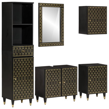 vidaXL 5-tlg. Badmöbel-Set Massivholz Mango