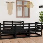 6-tlg. Garten-Lounge-Set Schwarz Massivholz Kiefer 6-tlg. Garten-Lounge-Set Schwarz Massivholz Kiefer