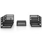 6-tlg. Garten-Lounge-Set Schwarz Massivholz Kiefer 6-tlg. Garten-Lounge-Set Schwarz Massivholz Kiefer