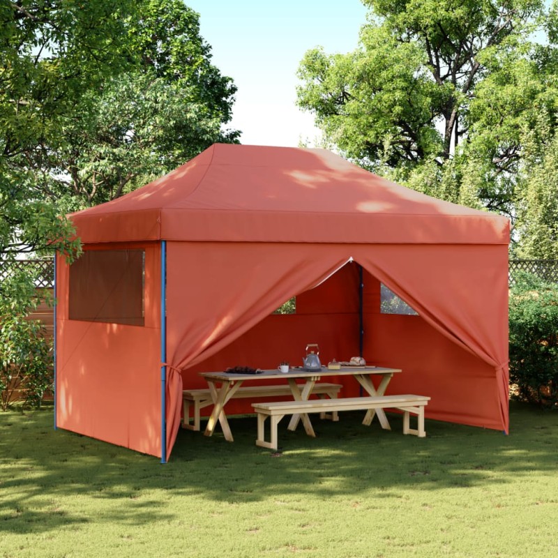 vidaXL Partyzelt Faltbar Pop-Up mit 4 Seitenteilen Terrakottarot vidaXL Partyzelt Faltbar Pop-Up mit 4 Seitenteilen Terrakottarot