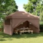 vidaXL Partyzelt Faltbar Pop-Up mit 4 Seitenteilen Braun vidaXL Partyzelt Faltbar Pop-Up mit 4 Seitenteilen Braun