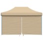 vidaXL Partyzelt Faltbar Pop-Up mit 4 Seitenteilen Beige vidaXL Partyzelt Faltbar Pop-Up mit 4 Seitenteilen Beige