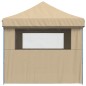 vidaXL Partyzelt Faltbar Pop-Up mit 4 Seitenteilen Beige vidaXL Partyzelt Faltbar Pop-Up mit 4 Seitenteilen Beige