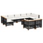 vidaXL 10-tlg. Garten-Sofagarnitur mit Kissen Schwarz Poly Rattan vidaXL 10-tlg. Garten-Sofagarnitur mit Kissen Schwarz Poly Rattan