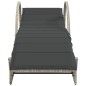 vidaXL Sonnenliegen 2 Stk. mit Auflagen Hellgrau Poly Rattan vidaXL Sonnenliegen 2 Stk. mit Auflagen Hellgrau Poly Rattan