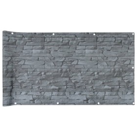 vidaXL Balkon-Sichtschutz Steinoptik Grau 400x90 cm PVC