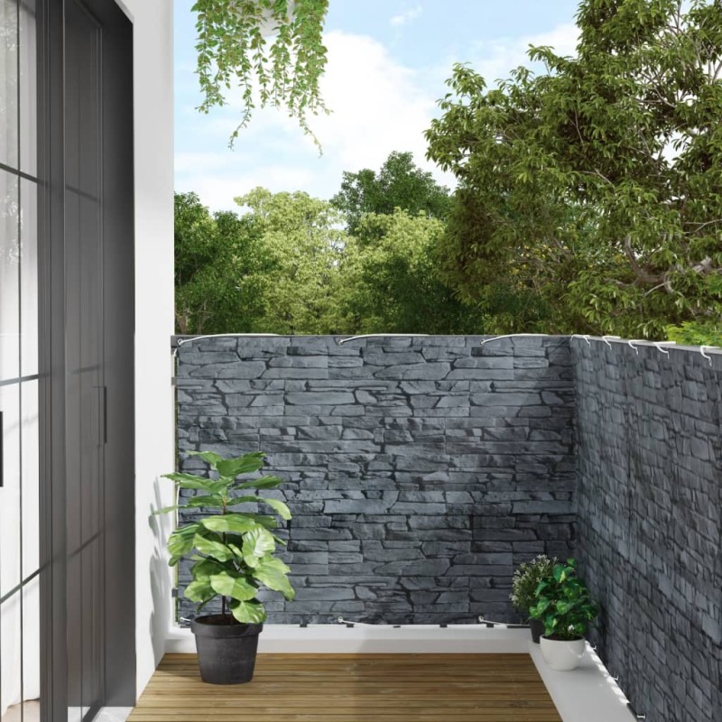 vidaXL Balkon-Sichtschutz Steinoptik Grau 600x120 cm PVC vidaXL Balkon-Sichtschutz Steinoptik Grau 600x120 cm PVC