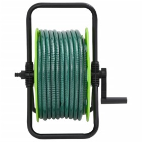 vidaXL Schlauchtrommel Freistehend Grün mit 30 m Schlauch PVC