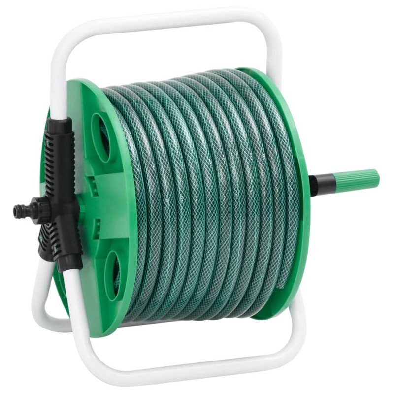 vidaXL Schlauchtrommel Freistehend Grün mit 30 m Schlauch PVC vidaXL Schlauchtrommel Freistehend Grün mit 30 m Schlauch PVC