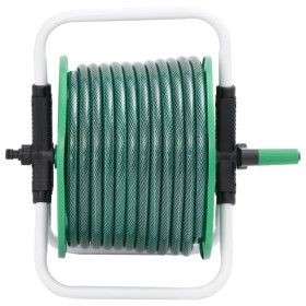 vidaXL Schlauchtrommel Freistehend Grün mit 30 m Schlauch PVC