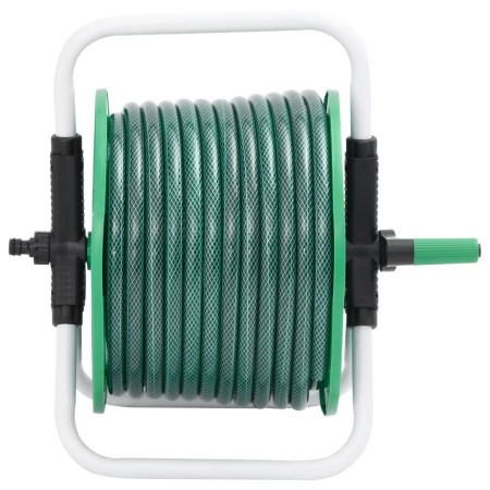 vidaXL Schlauchtrommel Freistehend Grün mit 30 m Schlauch PVC