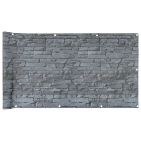 vidaXL Balkon-Sichtschutz Steinoptik Grau 1000x90 cm PVC