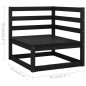 4-Sitzer-Gartensofa Schwarz Kiefer Massivholz 4-Sitzer-Gartensofa Schwarz Kiefer Massivholz