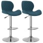 vidaXL Barhocker 2 Stk. Blau Samt vidaXL Barhocker 2 Stk. Blau Samt