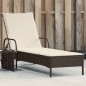 vidaXL Sonnenliege mit Rollen und Auflage Braun Poly Rattan vidaXL Sonnenliege mit Rollen und Auflage Braun Poly Rattan