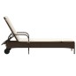 vidaXL Sonnenliege mit Rollen und Auflage Braun Poly Rattan vidaXL Sonnenliege mit Rollen und Auflage Braun Poly Rattan