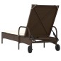 vidaXL Sonnenliege mit Rollen und Auflage Braun Poly Rattan vidaXL Sonnenliege mit Rollen und Auflage Braun Poly Rattan