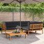 vidaXL 4-tlg. Garten-Sofagarnitur aus Paletten mit Kissen Akazienholz vidaXL 4-tlg. Garten-Sofagarnitur aus Paletten mit Kissen Akazienholz
