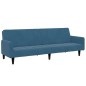 vidaXL Schlafsofa 2-Sitzer mit Fußhocker Blau Samt vidaXL Schlafsofa 2-Sitzer mit Fußhocker Blau Samt