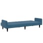 vidaXL Schlafsofa 2-Sitzer mit Fußhocker Blau Samt vidaXL Schlafsofa 2-Sitzer mit Fußhocker Blau Samt