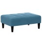 vidaXL Schlafsofa 2-Sitzer mit Fußhocker Blau Samt vidaXL Schlafsofa 2-Sitzer mit Fußhocker Blau Samt