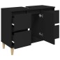 vidaXL Waschbeckenunterschrank Schwarz 80x33x60 cm Holzwerkstoff vidaXL Waschbeckenunterschrank Schwarz 80x33x60 cm Holzwerkstoff