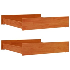 vidaXL Bettschubladen 2 Stk. Wachsbraun Massivholz Kiefer