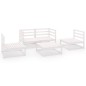5-tlg. Garten-Lounge-Set Weiß Kiefer Massivholz 5-tlg. Garten-Lounge-Set Weiß Kiefer Massivholz