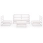 5-tlg. Garten-Lounge-Set Weiß Kiefer Massivholz 5-tlg. Garten-Lounge-Set Weiß Kiefer Massivholz