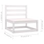 5-tlg. Garten-Lounge-Set Weiß Kiefer Massivholz 5-tlg. Garten-Lounge-Set Weiß Kiefer Massivholz