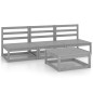 4-tlg. Garten-Lounge-Set Grau Kiefer Massivholz 4-tlg. Garten-Lounge-Set Grau Kiefer Massivholz