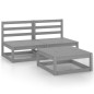 3-tlg. Garten-Lounge-Set Grau Kiefer Massivholz 3-tlg. Garten-Lounge-Set Grau Kiefer Massivholz