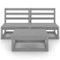 3-tlg. Garten-Lounge-Set Grau Kiefer Massivholz 3-tlg. Garten-Lounge-Set Grau Kiefer Massivholz