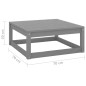 3-tlg. Garten-Lounge-Set Grau Kiefer Massivholz 3-tlg. Garten-Lounge-Set Grau Kiefer Massivholz