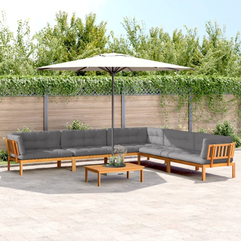 vidaXL 6-tlg. Garten-Sofagarnitur aus Paletten mit Kissen Akazienholz vidaXL 6-tlg. Garten-Sofagarnitur aus Paletten mit Kissen Akazienholz
