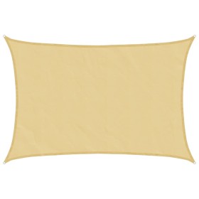vidaXL Sonnensegel Sandfarbe 5x3 m 100% Polyester Oxford