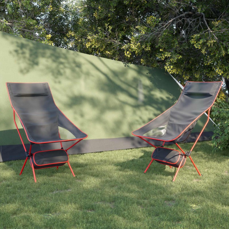 vidaXL Campingstühle 2 Stk. Klappbar Schwarz Oxford-Gewebe Aluminium vidaXL Campingstühle 2 Stk. Klappbar Schwarz Oxford-Gewebe Aluminium