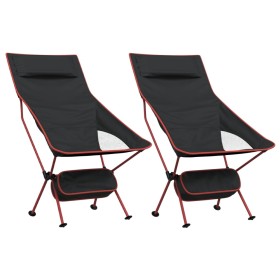 vidaXL Campingstühle 2 Stk. Klappbar Schwarz Oxford-Gewebe Aluminium