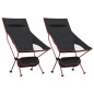 vidaXL Campingstühle 2 Stk. Klappbar Schwarz Oxford-Gewebe Aluminium vidaXL Campingstühle 2 Stk. Klappbar Schwarz Oxford-Gewebe Aluminium