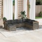 vidaXL 7-tlg. Garten-Sofagarnitur mit Kissen Grau Poly Rattan vidaXL 7-tlg. Garten-Sofagarnitur mit Kissen Grau Poly Rattan